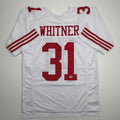 Autographed/Signed Donte Whitner San Francisco White Football Jersey Beckett BAS COA
