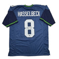 Autographed/Signed Matt Hasselbeck Seattle Blue Football Jersey Beckett BAS COA