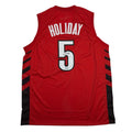 Autographed/Signed Jrue Holiday Portland Red Basketball Jersey Beckett BAS COA