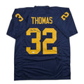 Autographed/Signed Anthony Thomas Michigan Blue College Football Jersey JSA COA