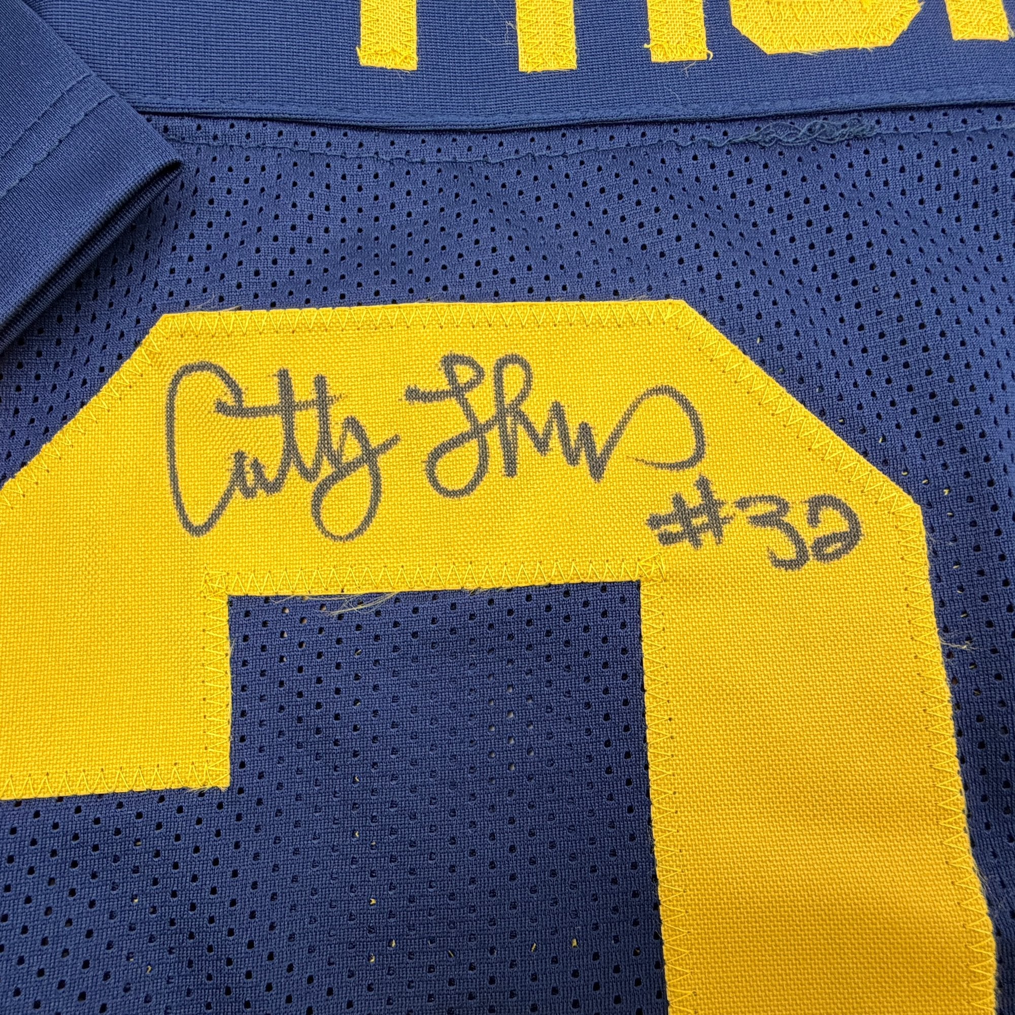 Autographed/Signed Anthony Thomas Michigan Blue College Football Jersey JSA COA