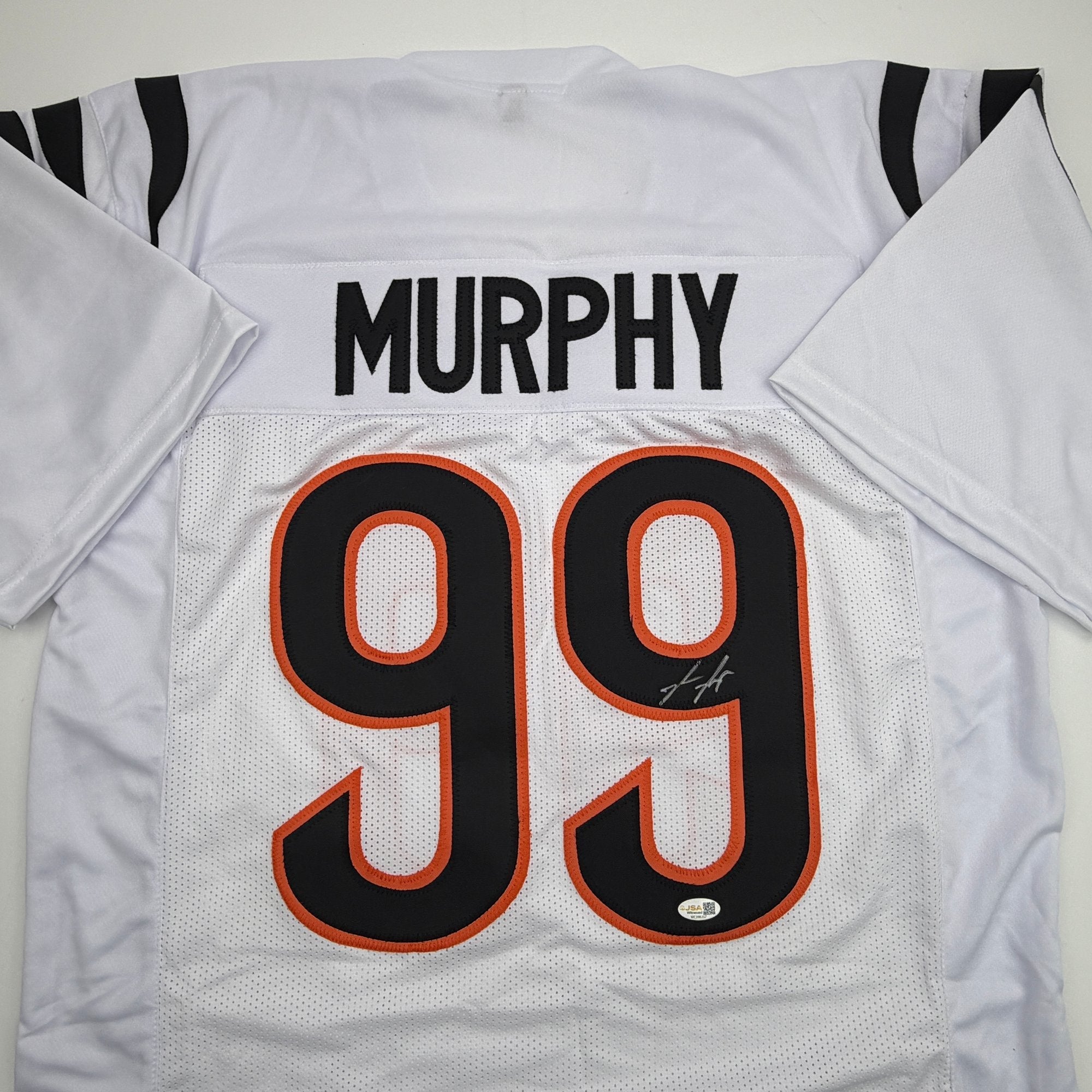 Autographed/Signed Myles Murphy Cincinnati White Football Jersey JSA COA