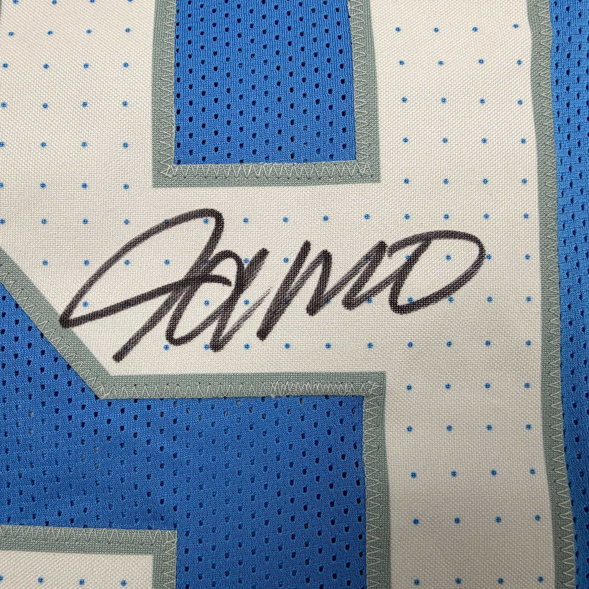 Autographed/Signed Jameson Williams Detroit Blue Football Jersey Beckett BAS COA