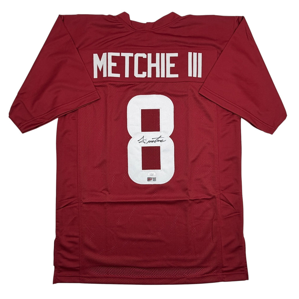 Autographed/Signed John Metchie III Alabama Red College Football Jersey JSA COA