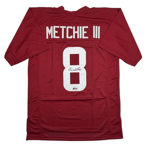 Autographed/Signed John Metchie III Alabama Red College Football Jersey JSA COA