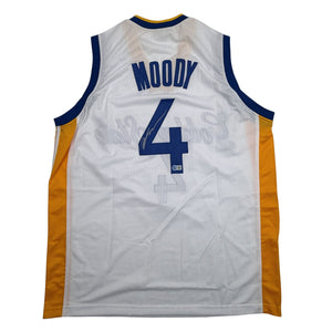 Autographed/Signed Moses Moody Golden State White Basketball Jersey Beckett BAS COA