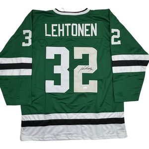Autographed/Signed Kari Lehtonen Dallas Green Hockey Jersey JSA COA