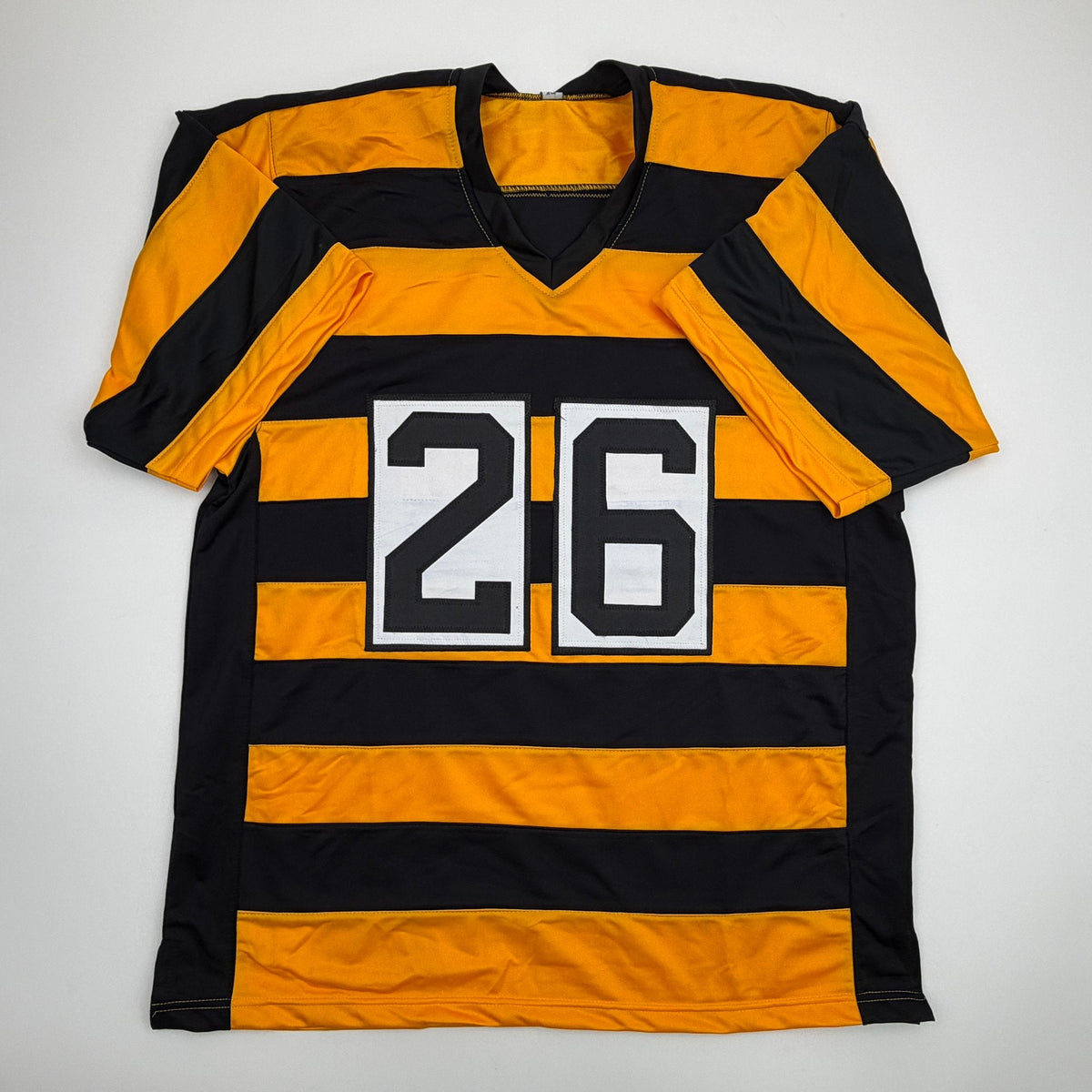 Autographed/Signed Rod Woodson HOF 09 Pittsburgh Bumbe Bee Football Jersey Beckett BAS COA