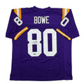 Autographed/Signed Dwayne Bowe LSU Purple College Football Jersey Beckett BAS COA
