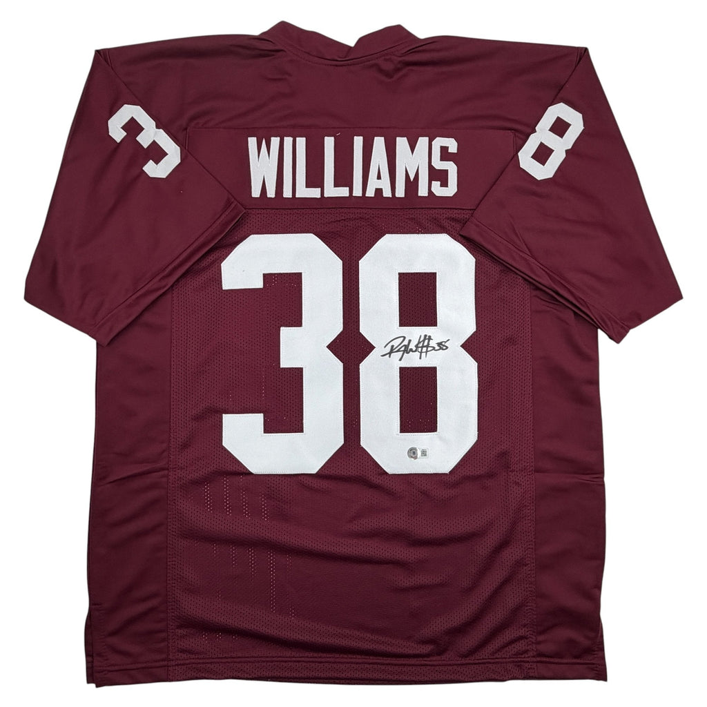 Autographed/Signed Roy Williams Oklahoma Maroon College Football Jersey Beckett BAS COA