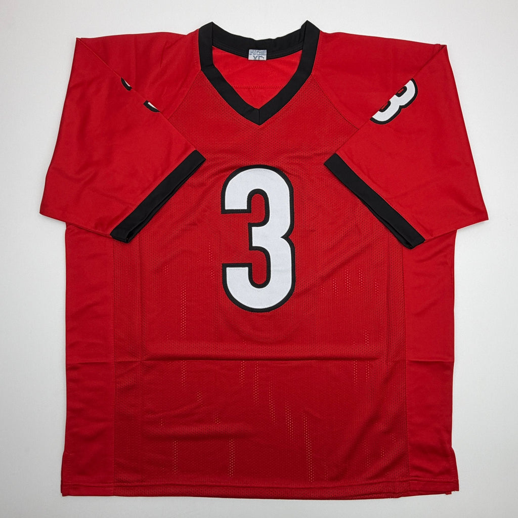 Autographed/Signed Roquan Smith Georgia Red College Football Jersey Beckett BAS COA