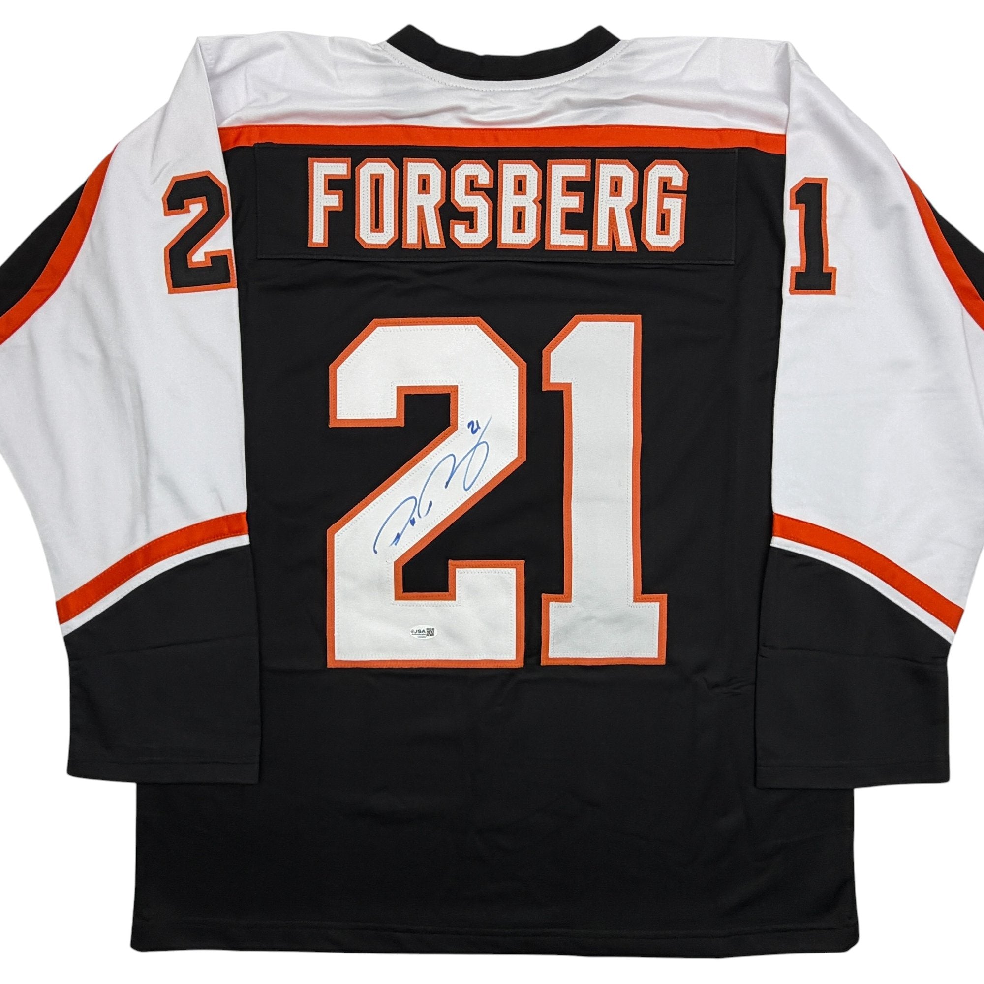 Autographed/Signed Peter Forsberg Philadelphia Black Hockey Jersey JSA COA