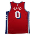 Autographed/Signed Tyrese Maxey Philadelphia 76ers Sixers Red Authentic Basketball Jersey Fanatics COA