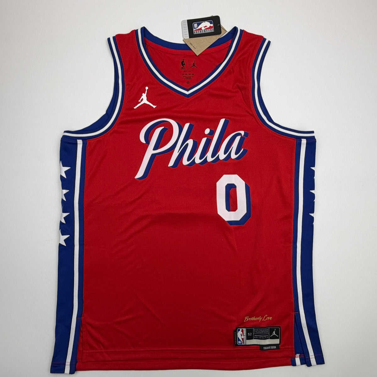 Autographed/Signed Tyrese Maxey Philadelphia 76ers Sixers Red Authentic Basketball Jersey Fanatics COA
