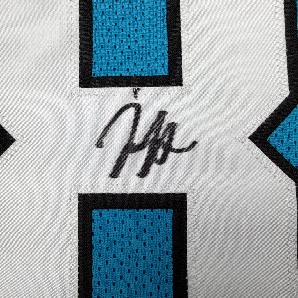 Autographed/Signed Jaycee Horn Carolina Blue Football Jersey Beckett BAS COA