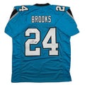 Autographed/Signed Jonathon Brooks Carolina Blue Football Jersey JSA COA