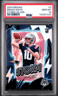 Graded 2024 Panini Mosaic Drake Maye #3 Storm Silver Rookie RC Football Card PSA 10 Gem Mint