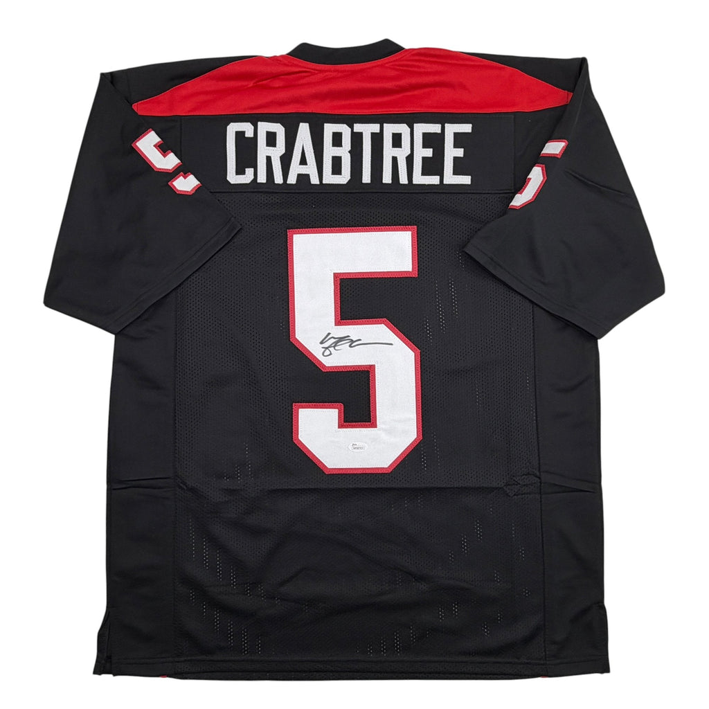 Autographed/Signed Michael Crabtree Texas Tech Black College Football Jersey JSA COA