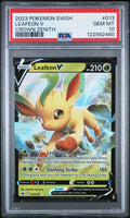 Graded 2023 Pokemon SWSH Leafeon V #013 Crown Zenith Trading Card Game PSA 10 Gem Mint