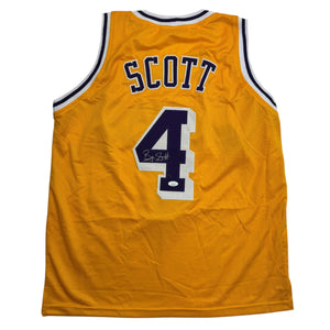 Autographed/Signed Byron Scott Los Angeles Yellow Basketball Jersey JSA COA