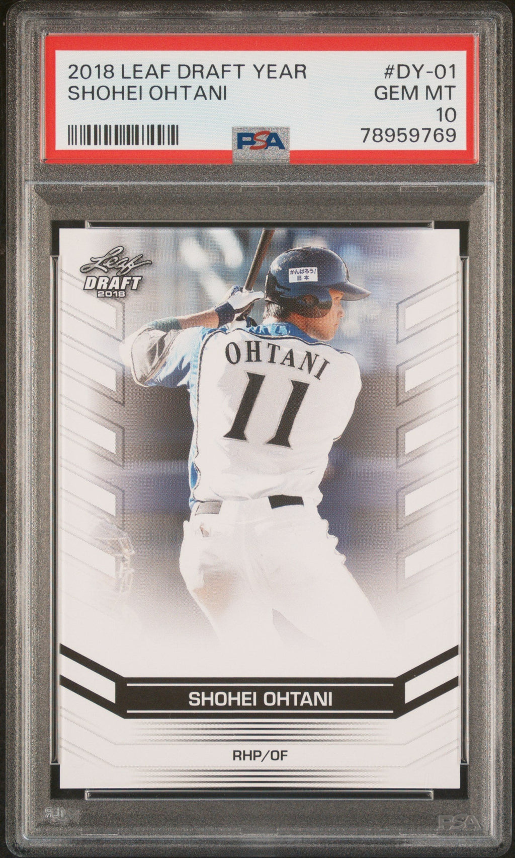 Graded 2018 Leaf Draft Year Shohei Ohtani #DY-01 Draft Stars Rookie RC Baseball Card PSA 10 Gem Mint