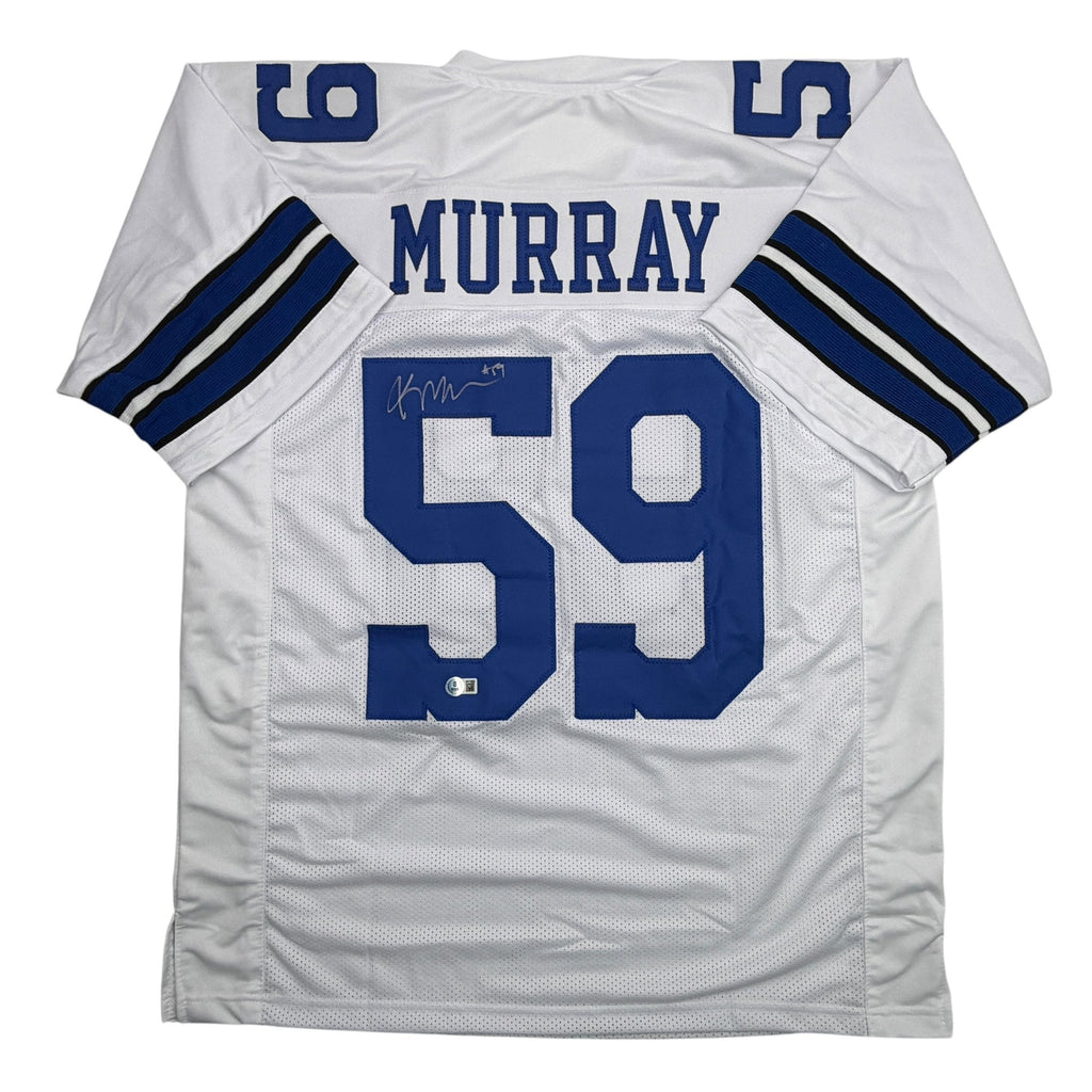 Autographed/Signed Kenneth Murray Jr. Dallas White Football Jersey Beckett BAS COA