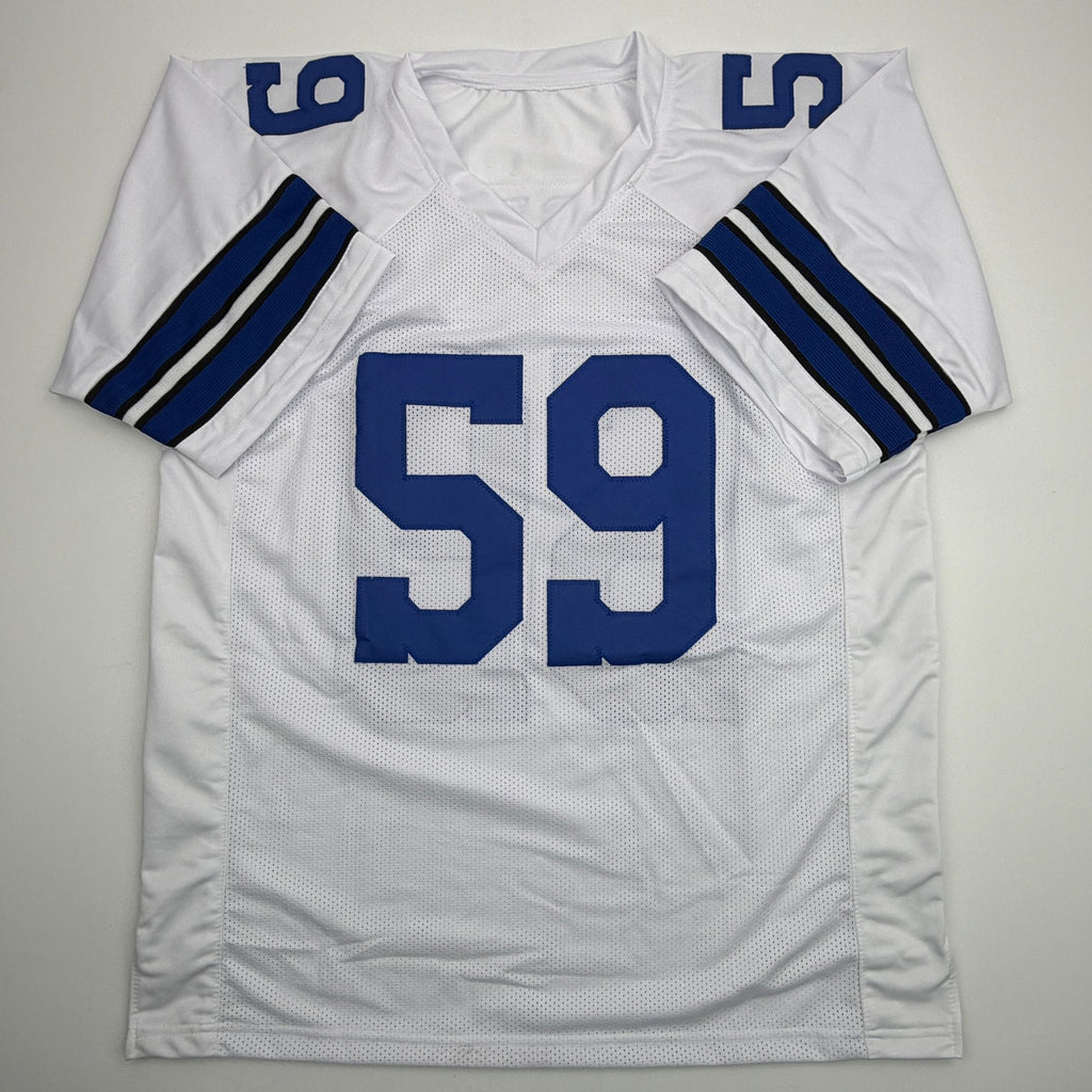 Autographed/Signed Kenneth Murray Jr. Dallas White Football Jersey Beckett BAS COA