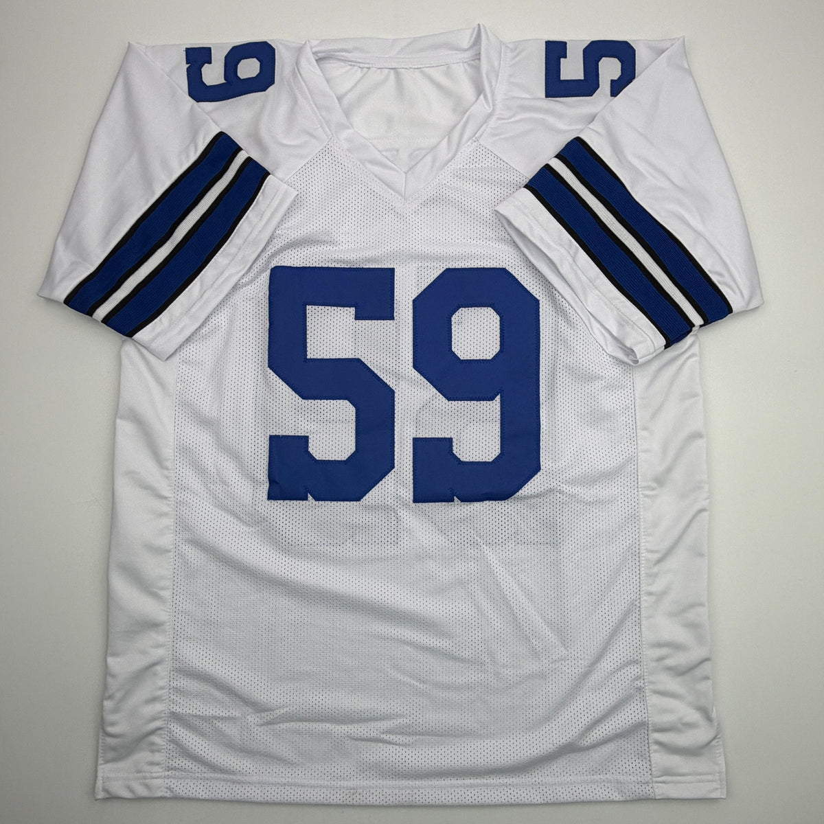 Autographed/Signed Kenneth Murray Jr. Dallas White Football Jersey Beckett BAS COA