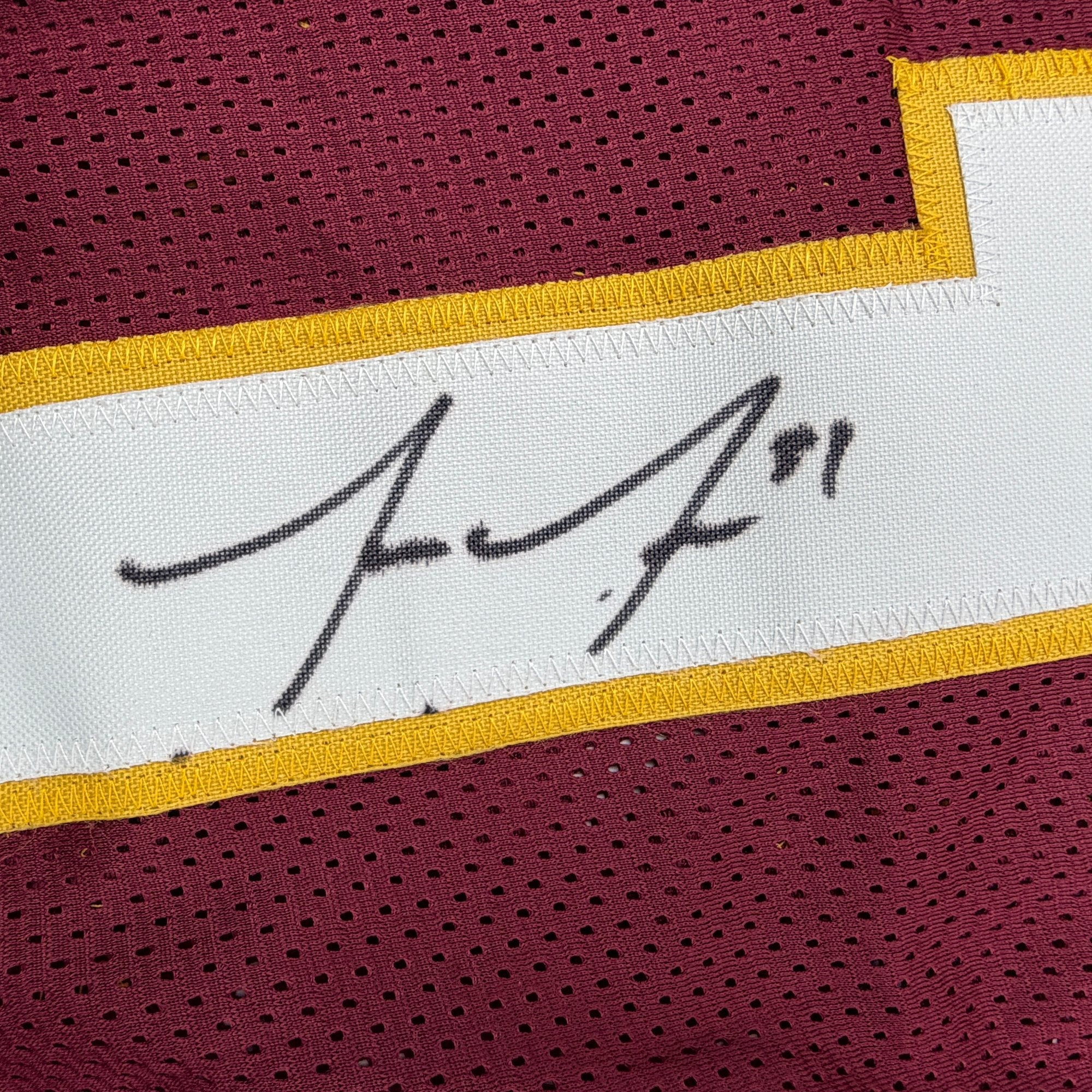 Autographed/Signed Jonathan Jones Washington Maroon Football Jersey JSA COA