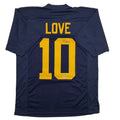 Autographed/Signed Jordan Love Green Bay Blue Retro Football Jersey Beckett BAS COA