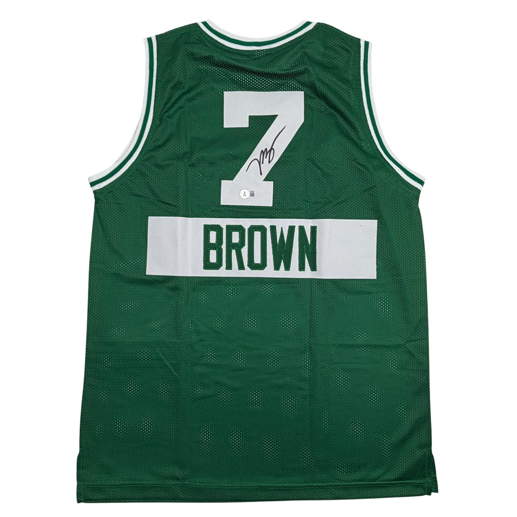 Autographed/Signed Jaylen Brown Boston Green City Edition Basketball Jersey Beckett BAS COA