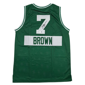 Autographed/Signed Jaylen Brown Boston Green City Edition Basketball Jersey Beckett BAS COA