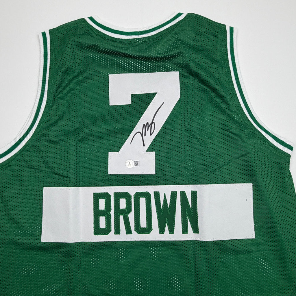 Autographed/Signed Jaylen Brown Boston Green City Edition Basketball Jersey Beckett BAS COA