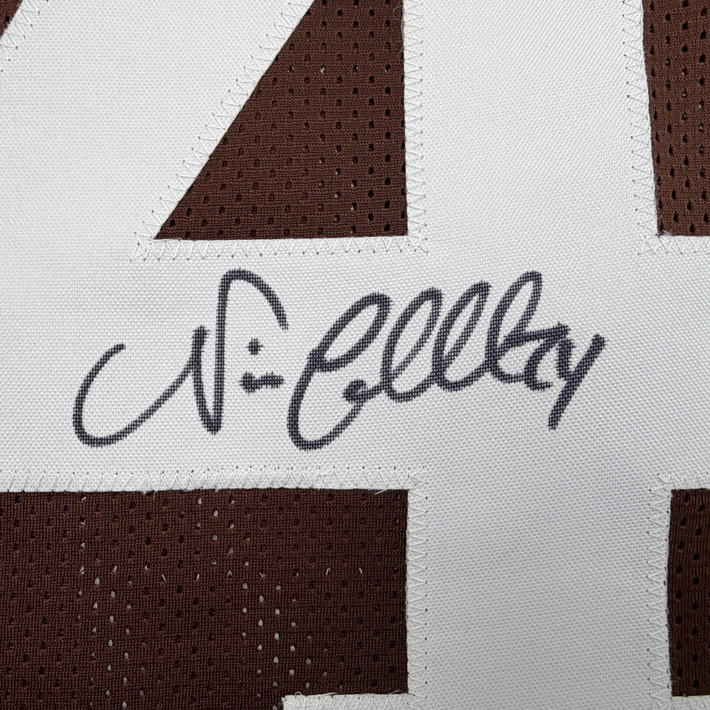 Autographed/Signed Nick Chubb Cleveland Brown Football Jersey Beckett BAS COA