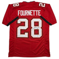 Autographed/Signed Leonard Fournette Tampa Bay Red Football Jersey Beckett BAS COA