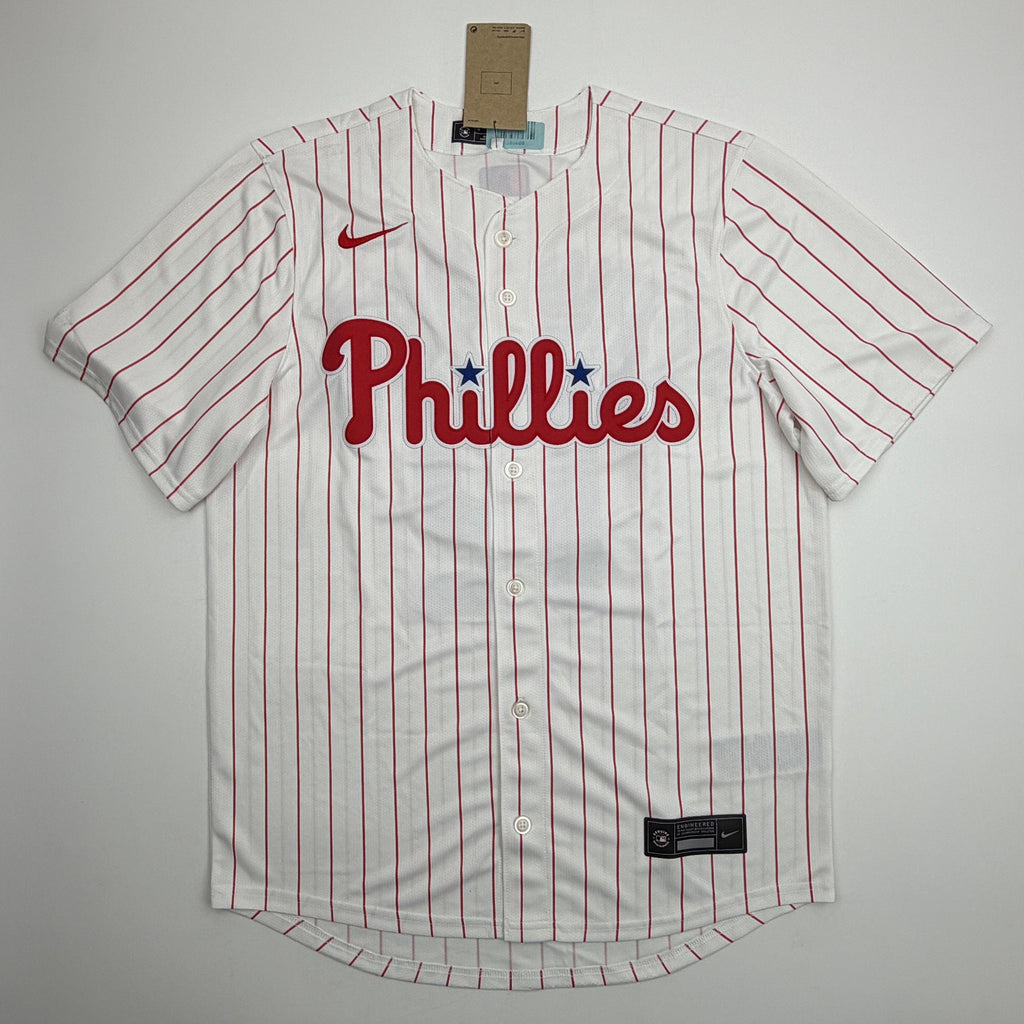 Autographed/Signed Kyle Schwarber Philadelphia Phillies Pinstripe Authentic Baseball Jersey Fanatics & MLB COA