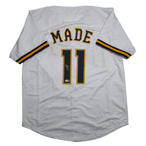 Autographed/Signed Jesus Made Milwaukee White Baseball Jersey JSA COA