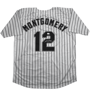 Autographed/Signed Colson Montgomery Chicago Pinstripe Baseball Jersey Beckett BAS COA