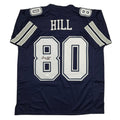 Autographed/Signed Tony Hill Dallas Blue Football Jersey JSA COA