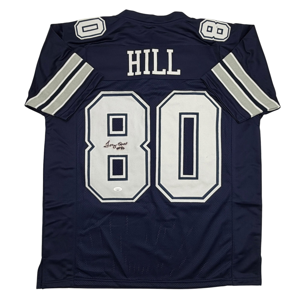Autographed/Signed Tony Hill Dallas Blue Football Jersey JSA COA
