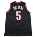 Autographed/Signed Jrue Holiday Portland Black Basketball Jersey Beckett BAS COA