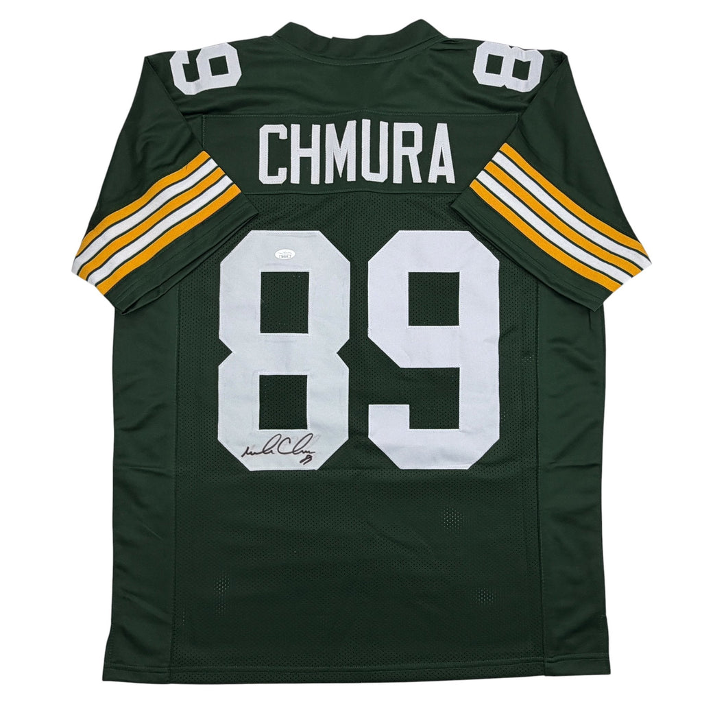 Autographed/Signed Mark Chmura Green Bay Green Football Jersey JSA COA