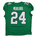 Autographed/Signed Andrew Mukuba Philadelphia Kelly Green Pro Cut Football Jersey JSA COA