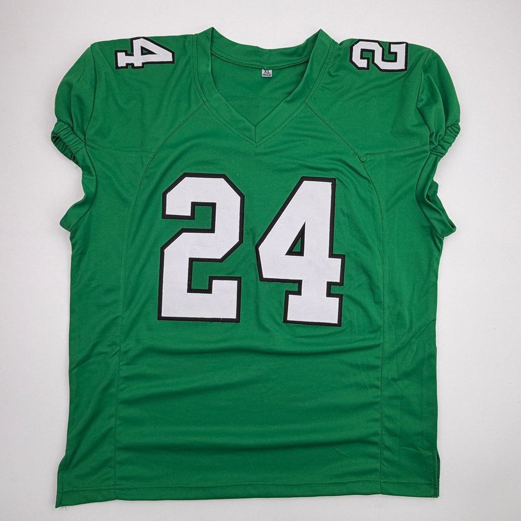 Autographed/Signed Andrew Mukuba Philadelphia Kelly Green Pro Cut Football Jersey JSA COA