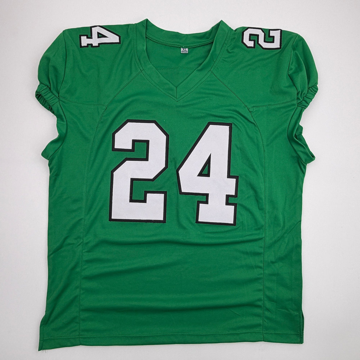 Autographed/Signed Andrew Mukuba Philadelphia Kelly Green Pro Cut Football Jersey JSA COA