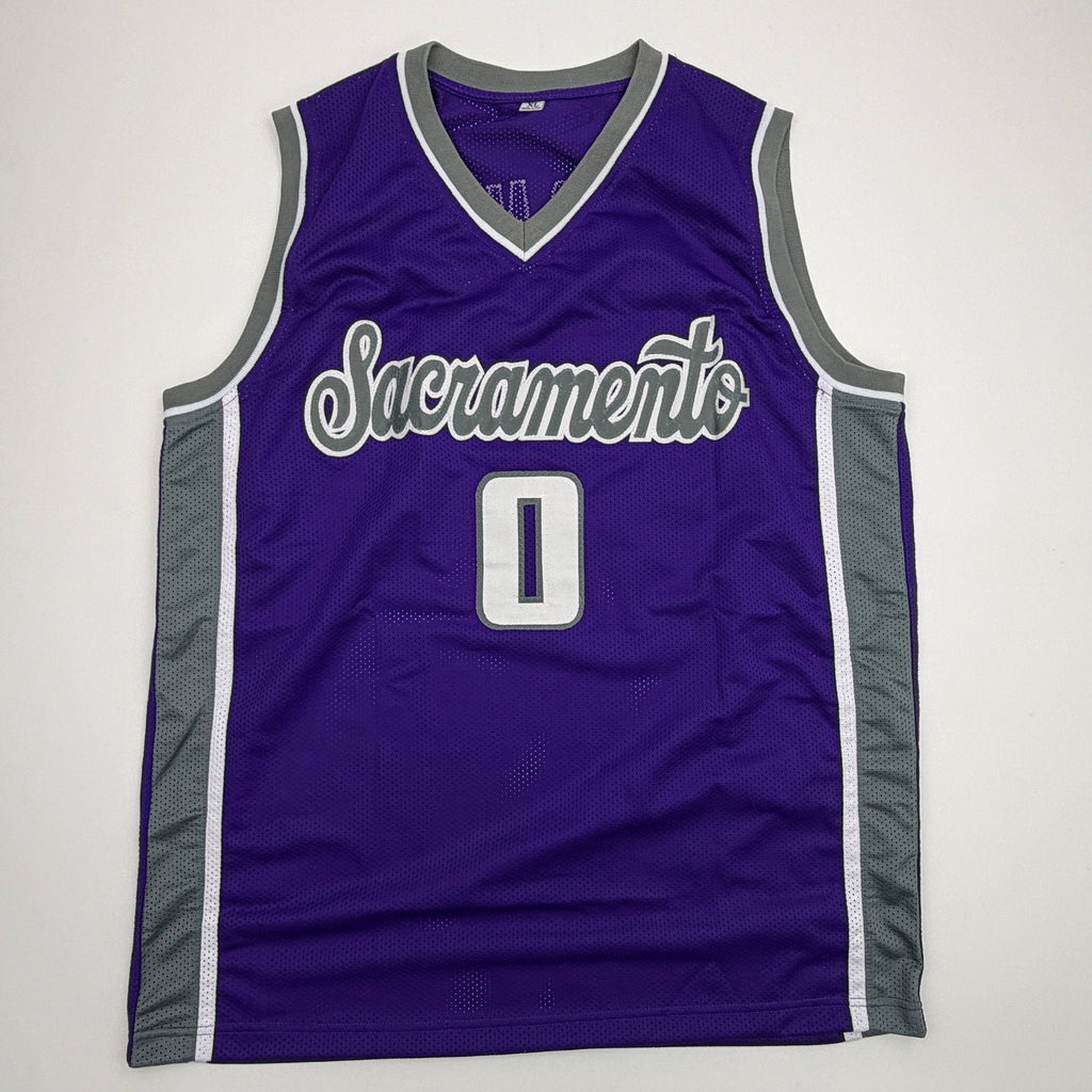 Autographed/Signed Malik Monk Sacramento Purple Basketball Jersey Beckett BAS COA