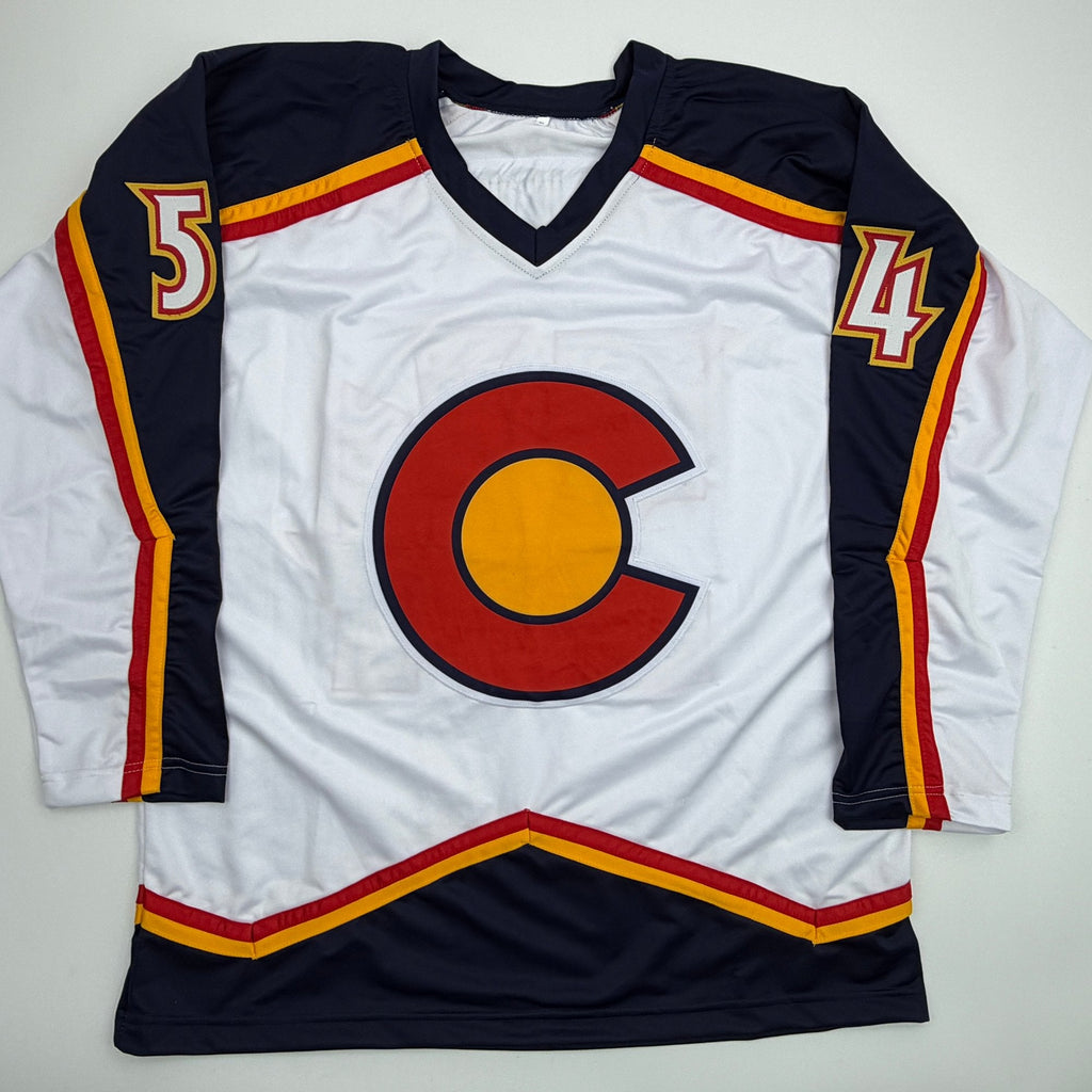 Autographed/Signed Gavin Brindley Colorado White Reverse Retro Hockey Jersey Beckett BAS COA