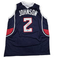 Autographed/Signed Joe Johnson Atlanta Blue Basketball Jersey Beckett BAS COA