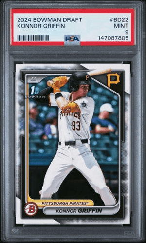 Graded 2024 Topps Bowman Draft Konnor Griffin #BD22 Rookie RC Baseball Card PSA 9 Mint