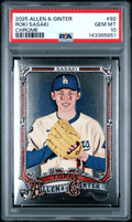Graded 2025 Topps Allen & Ginter Roki Sasaki #92 Chrome Rookie RC Baseball Card PSA 10 Gem Mint
